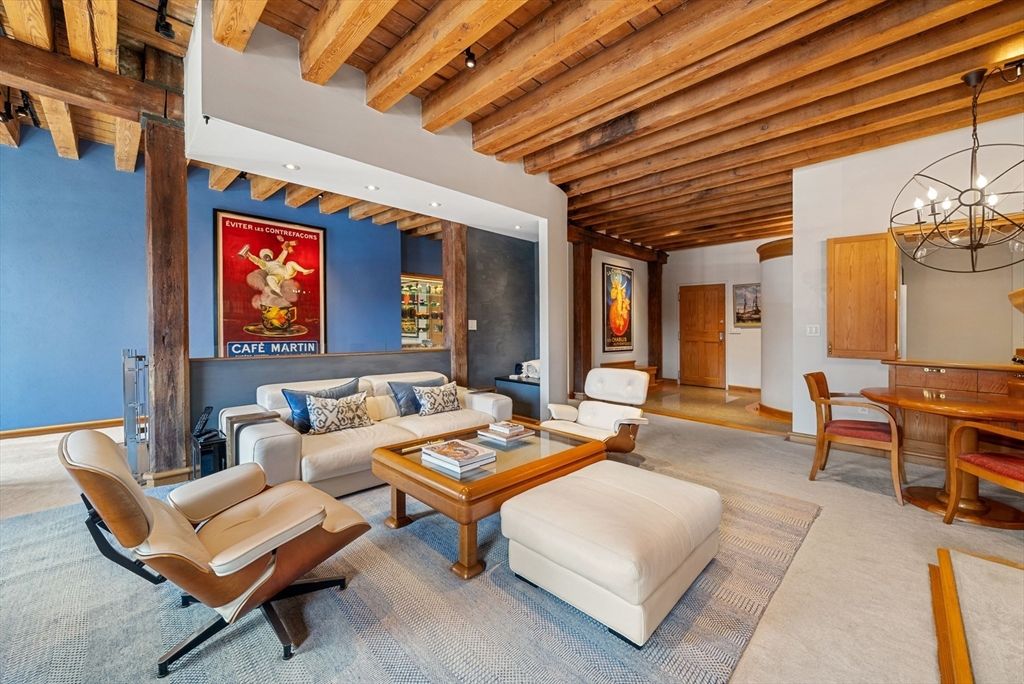 Interior, Living room, Recessed Lighting, Wooden Beams, Wooden Ceilings