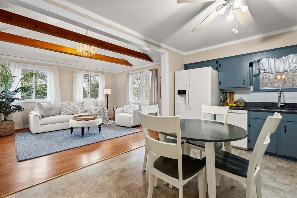 Chandelier, Dining room, Interior, Kitchen, Living room, Pendant Lights, Wooden Beams