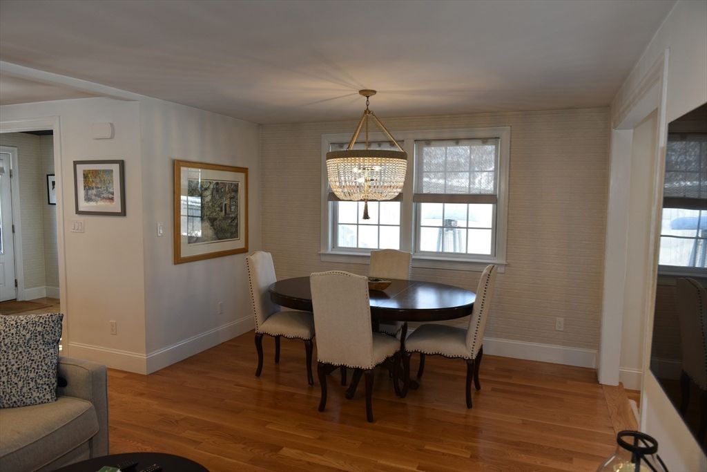 Chandelier, Dining room, Interior, Wood Texture Flooring