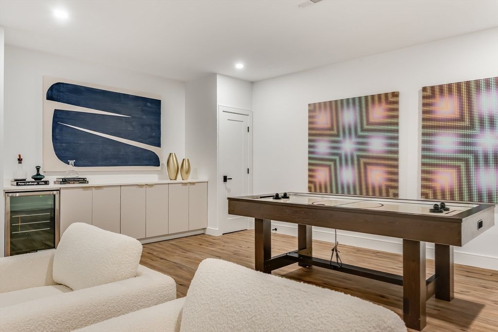 Game Room, Interior, Recessed Lighting, Wood Texture Flooring