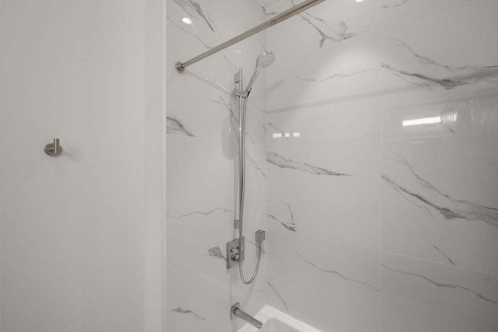 Bathroom, Glass Shower, Interior, Marble Walls