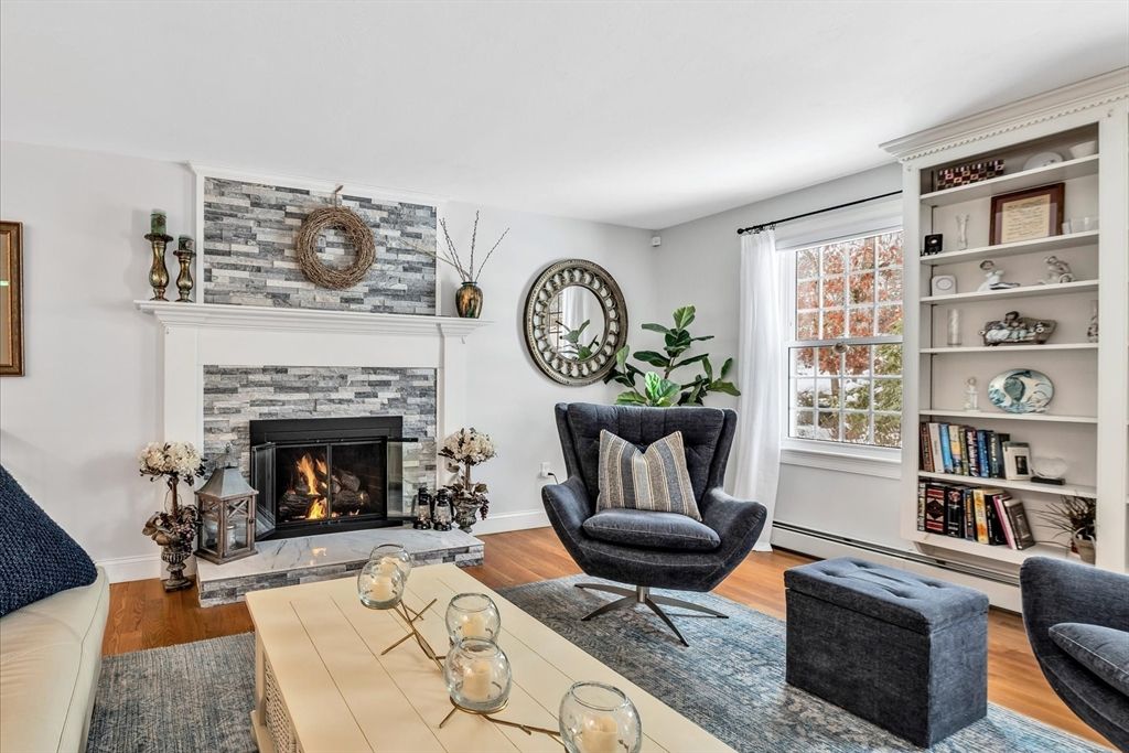 Fireplace, Interior, Living room, Wood Texture Flooring