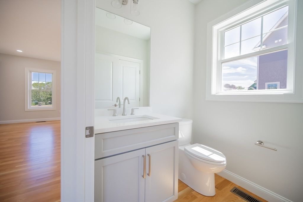 Bathroom, Interior, Recessed Lighting, Wood Texture Flooring