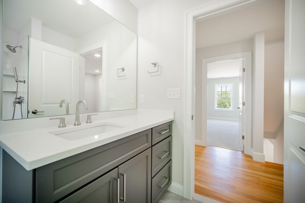 Bathroom, Interior, Recessed Lighting, Wood Texture Flooring