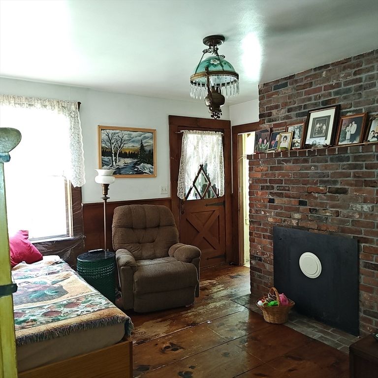 Interior, Stone Walls, Wood Texture Flooring