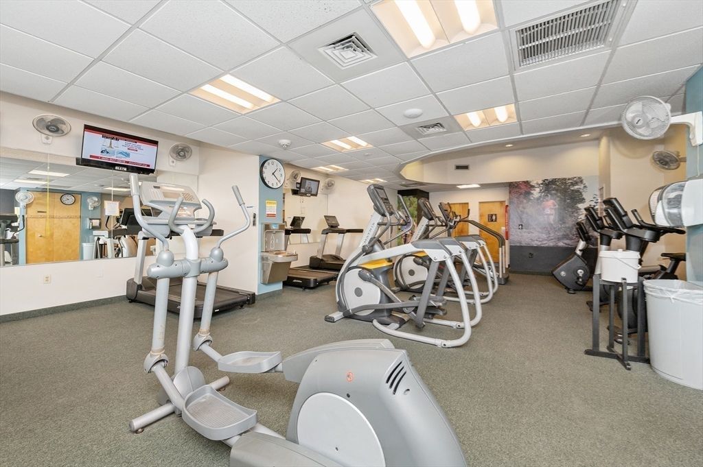 Fitness Equipment, Gym, Interior, Recessed Lighting