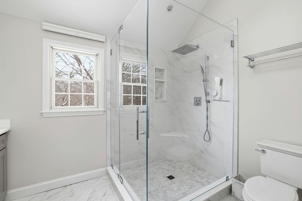 Bathroom, Glass Shower, Interior, Marble, Marble Walls
