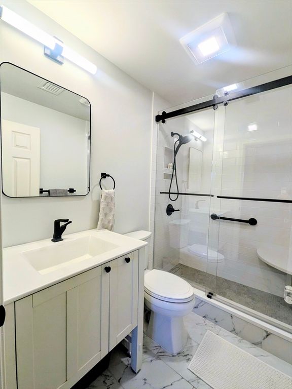 Bathroom, Glass Shower, Interior, Marble