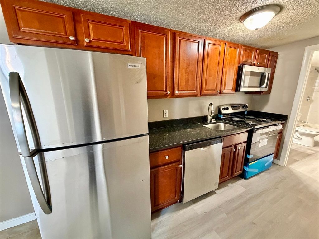 Interior, Kitchen, Stainless Steel Appliances, Wood Texture Flooring