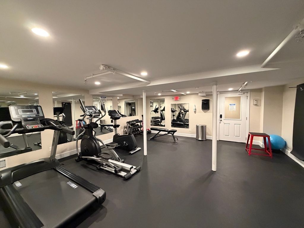 Fitness Equipment, Gym, Interior, Recessed Lighting