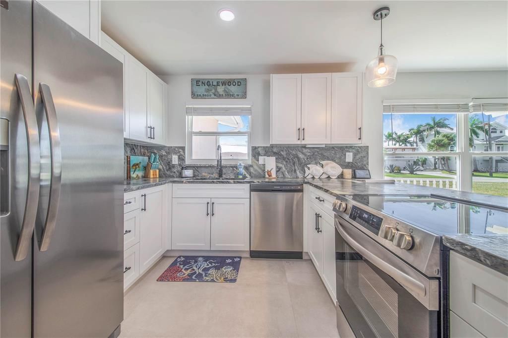 Interior, Kitchen, Pendant Lights, Recessed Lighting, Stainless Steel Appliances