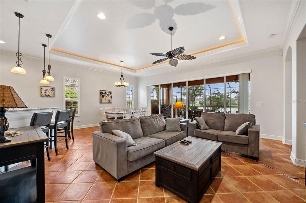 Dining room, Interior, Living room, Pendant Lights, Recessed Lighting