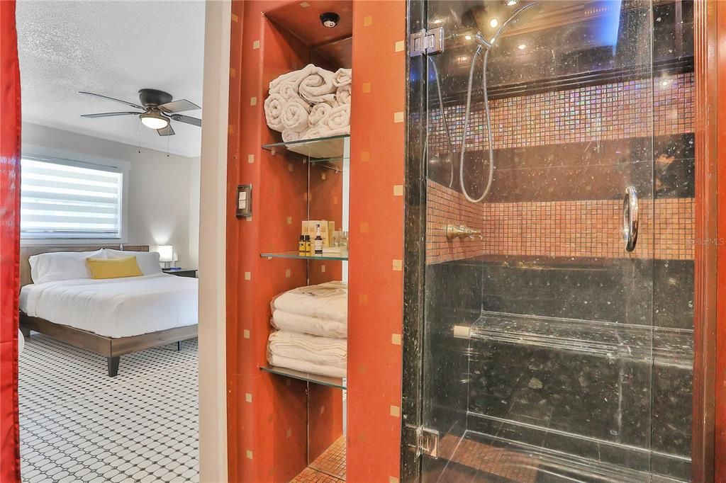 Interior, Bathroom, Bedroom, Glass Shower, Ceramic Tile