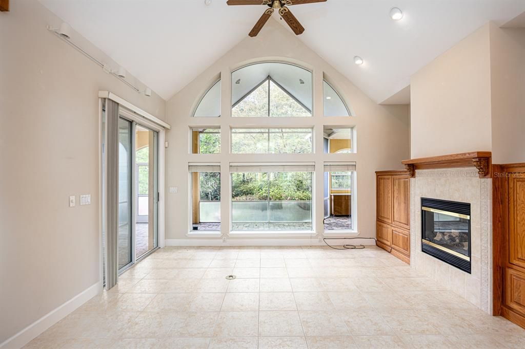 Empty room, Fireplace, Interior, Recessed Lighting