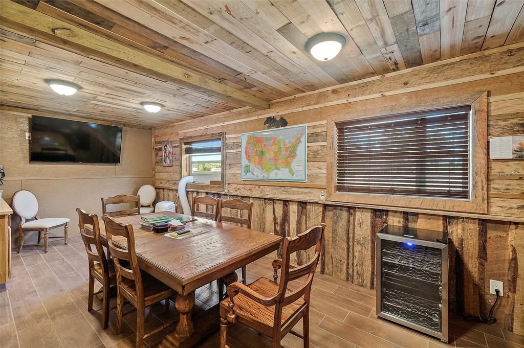 Dining room, Interior, Wooden Ceilings, Wood Texture Flooring, Wooden Walls