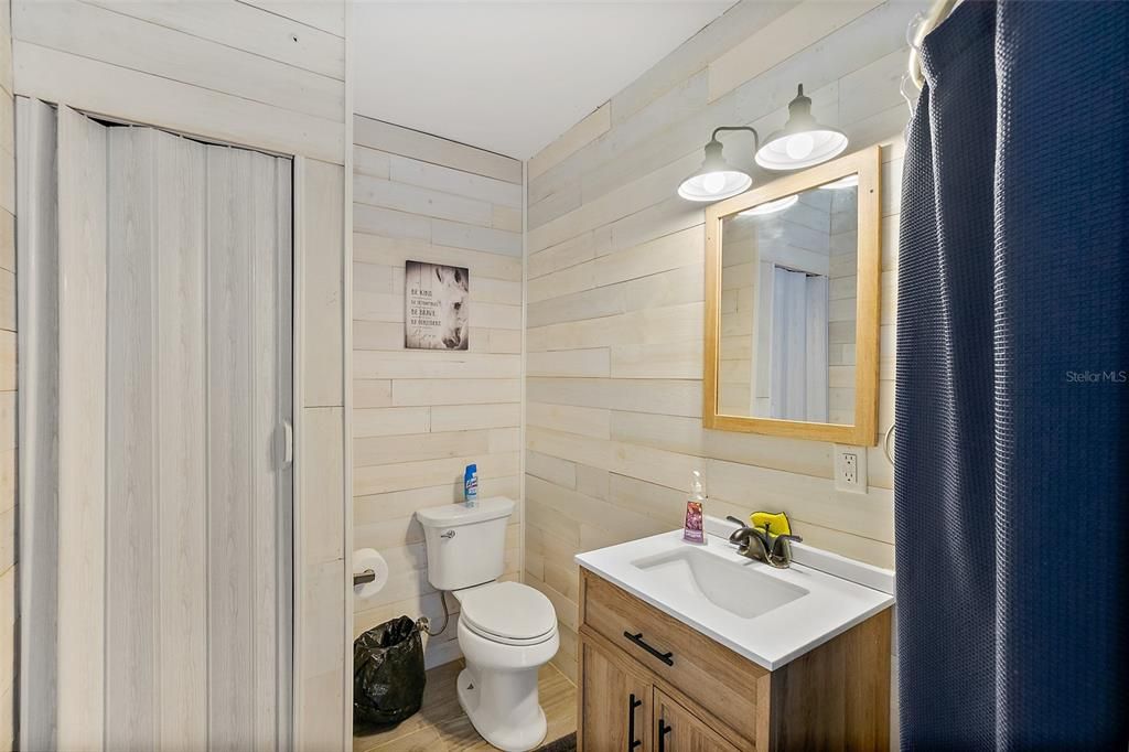 Bathroom, Interior, Wood Texture Flooring, Wooden Walls