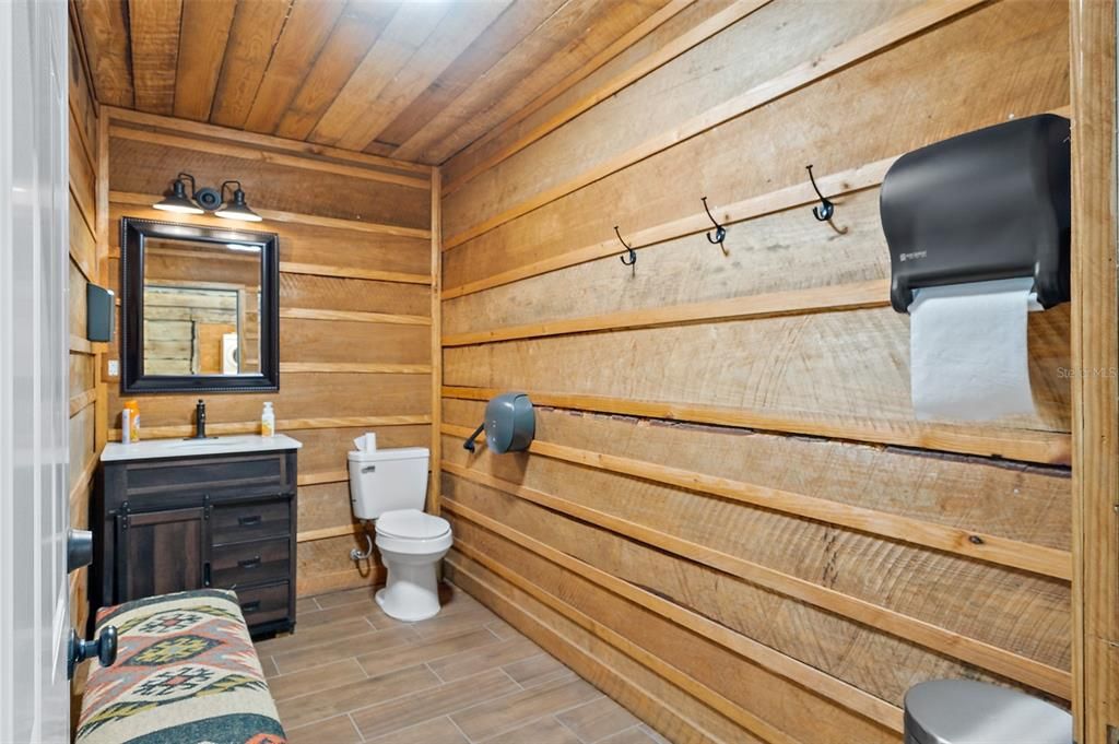 Bathroom, Interior, Wooden Ceilings, Wood Texture Flooring, Wooden Walls