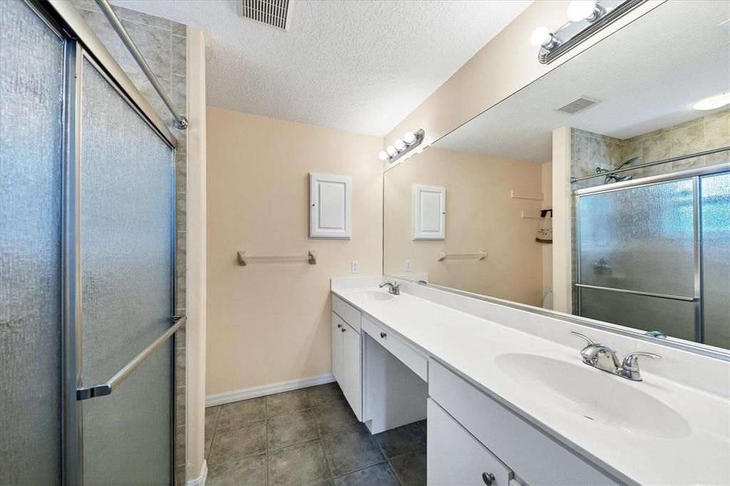 Bathroom, Dual Sink Vanities, Glass Shower, Interior