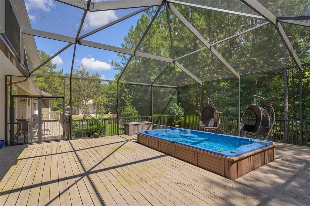 Glass Ceilings, Hot Tub, Interior, Sun Room, Wood Texture Flooring