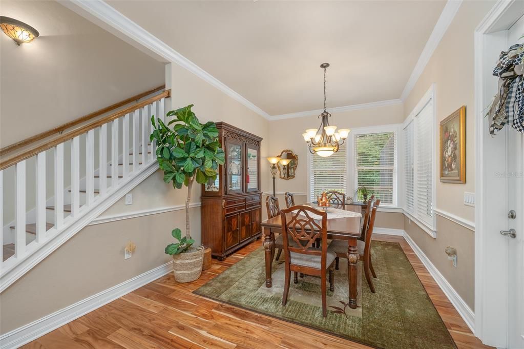 Chandelier, Dining room, Interior, Wood Texture Flooring