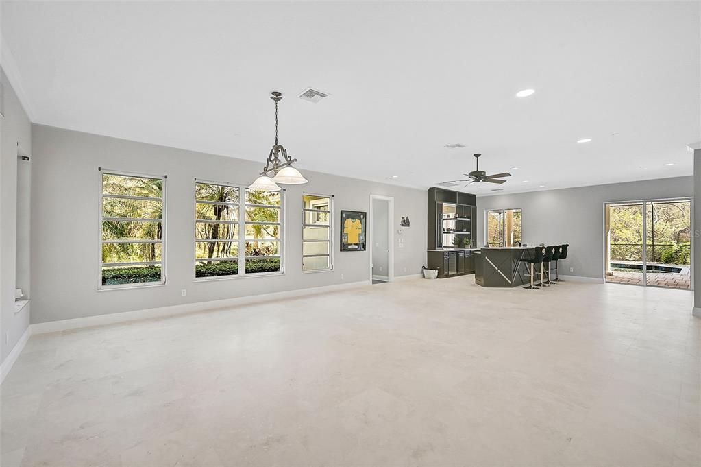 Empty room, Interior, Pendant Lights, Recessed Lighting