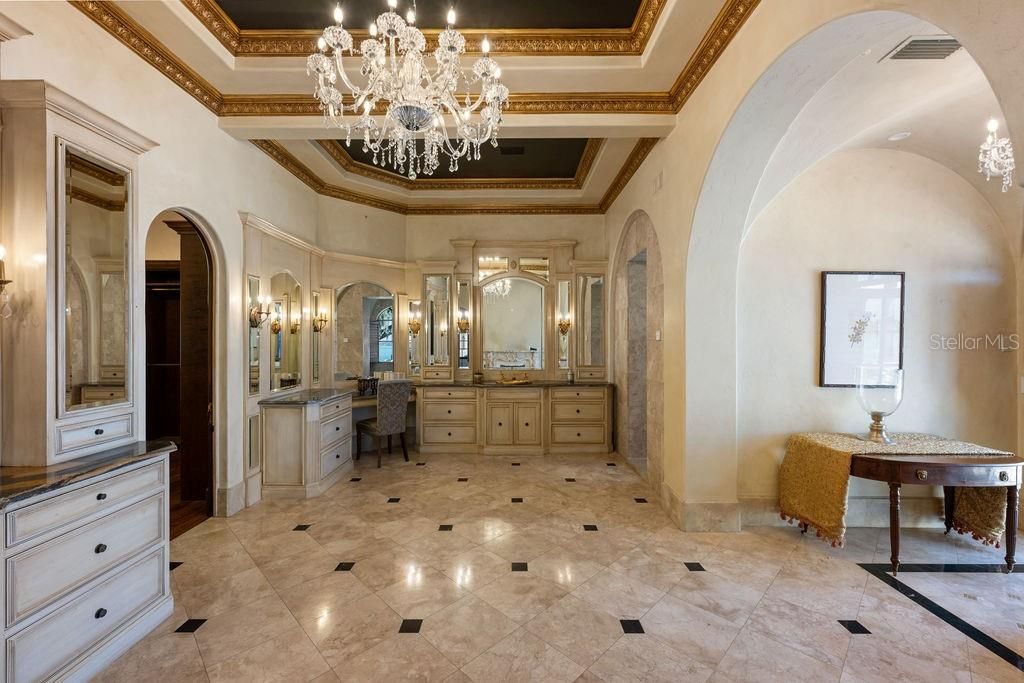 Bathroom, Chandelier, Interior, Recessed Lighting
