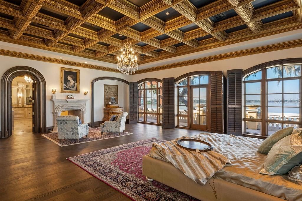 Chandelier, Fireplace, Interior, Recessed Lighting, Wood Texture Flooring