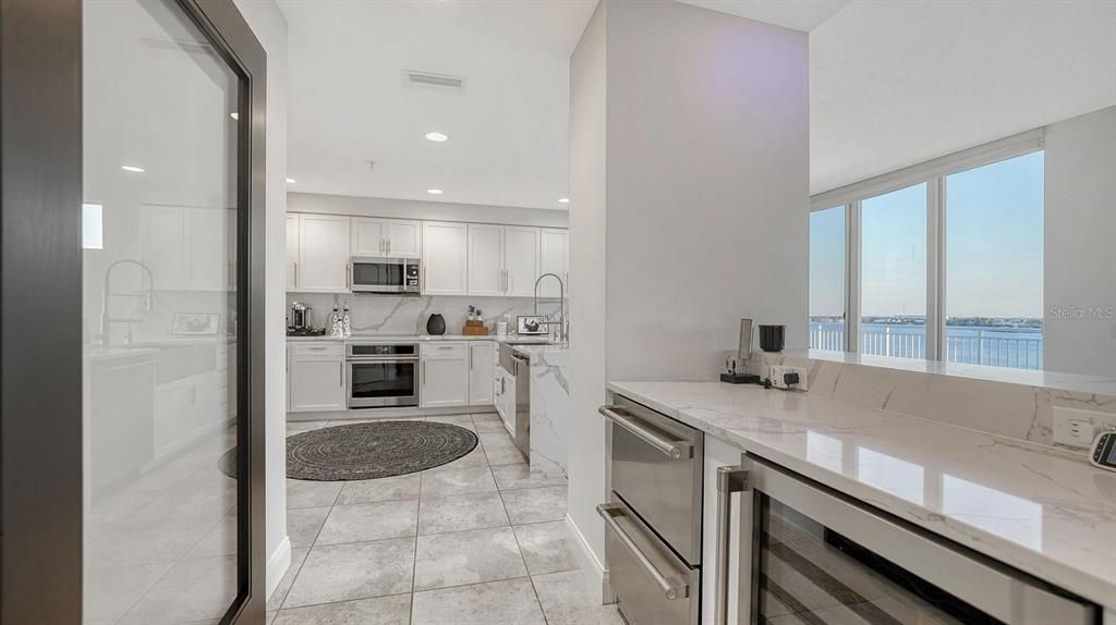Interior, Kitchen, Recessed Lighting, Stainless Steel Appliances, Water