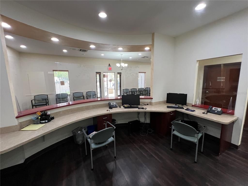 Chandelier, Home Office, Interior, Recessed Lighting, Wood Texture Flooring