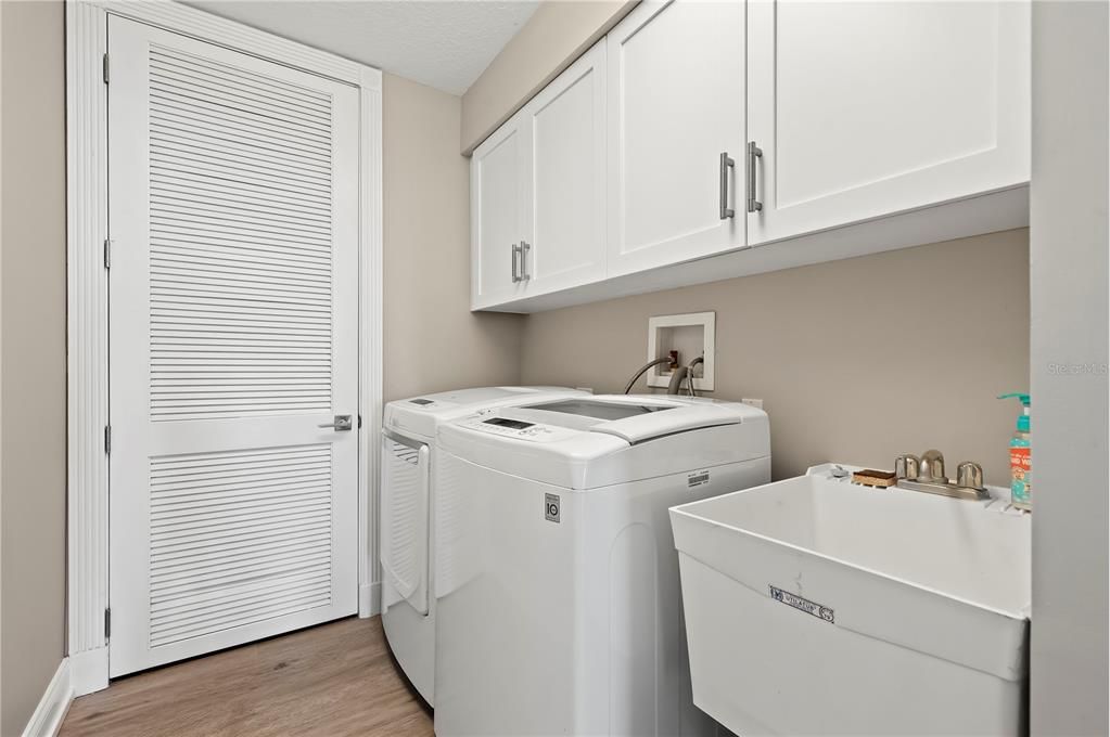 Interior, Washer, Wood Texture Flooring