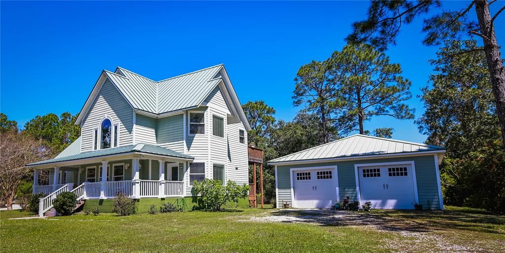 Attached, Backyard, Exterior, Facade, Farmhouse