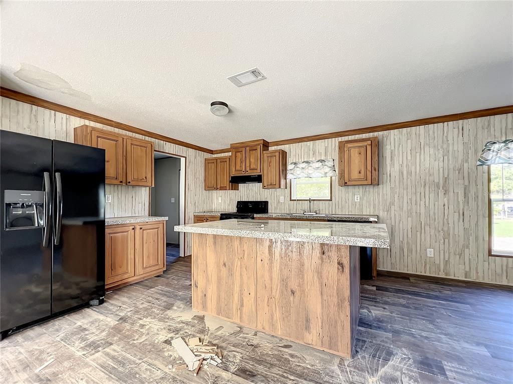 Interior, Kitchen, Wood Texture Flooring