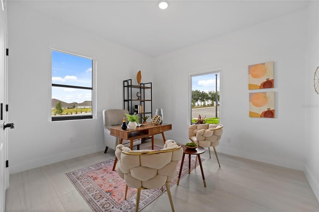 Home Office, Interior, Recessed Lighting