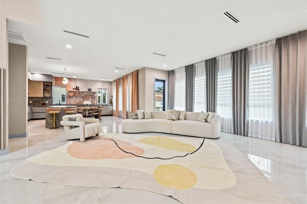 Interior, Kitchen, Living room, Pendant Lights, Recessed Lighting