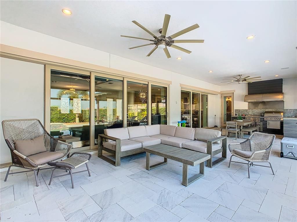 Interior, Kitchen, Living room, Marble, Recessed Lighting, Stainless Steel Appliances
