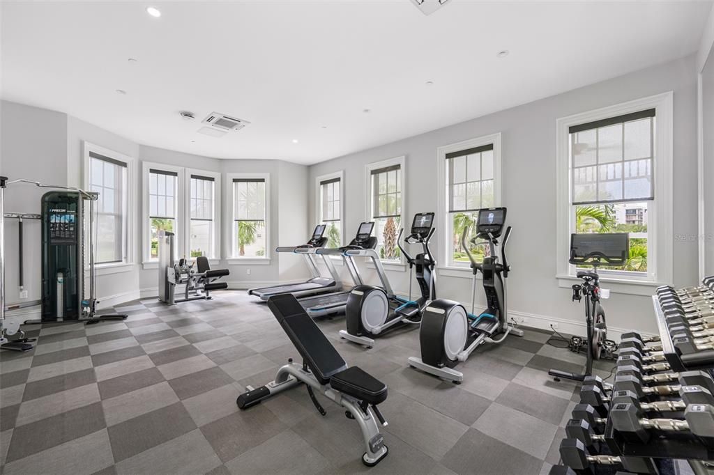 Fitness Equipment, Gym, Interior, Recessed Lighting