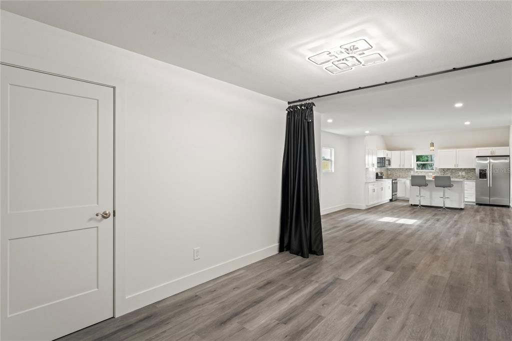 Interior, Kitchen, Recessed Lighting, Wood Texture Flooring