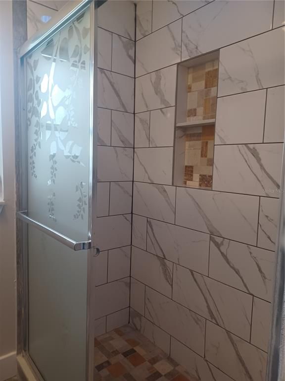 Bathroom, Glass Shower, Interior, Marble Walls