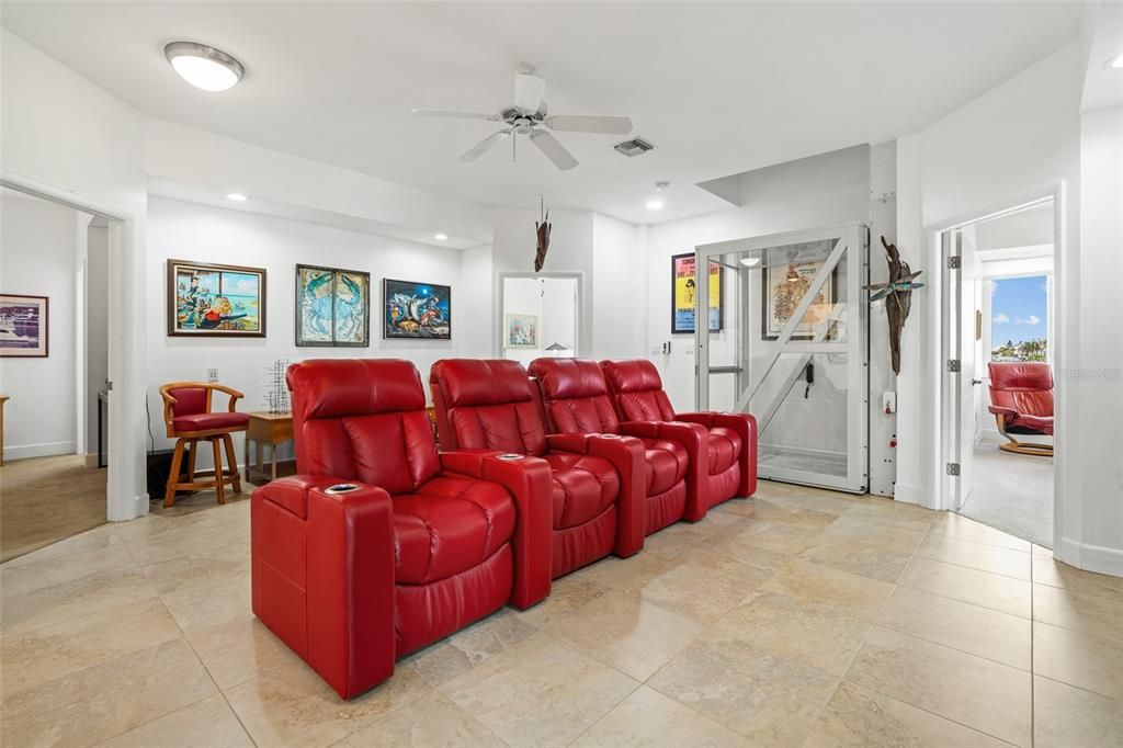 Home Theatre Room, Interior, Living room, Recessed Lighting