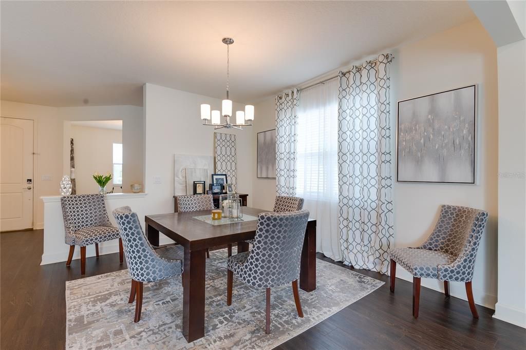 Chandelier, Dining room, Interior, Pendant Lights, Wood Texture Flooring