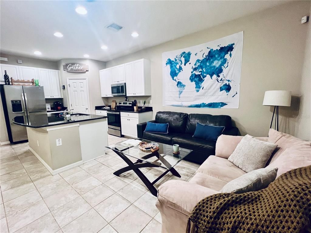 Interior, Kitchen, Living room, Recessed Lighting, Stainless Steel Appliances