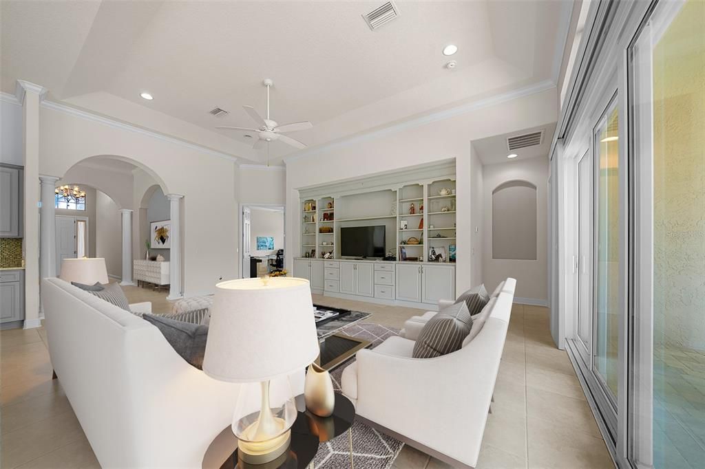 Interior, Living room, Recessed Lighting
