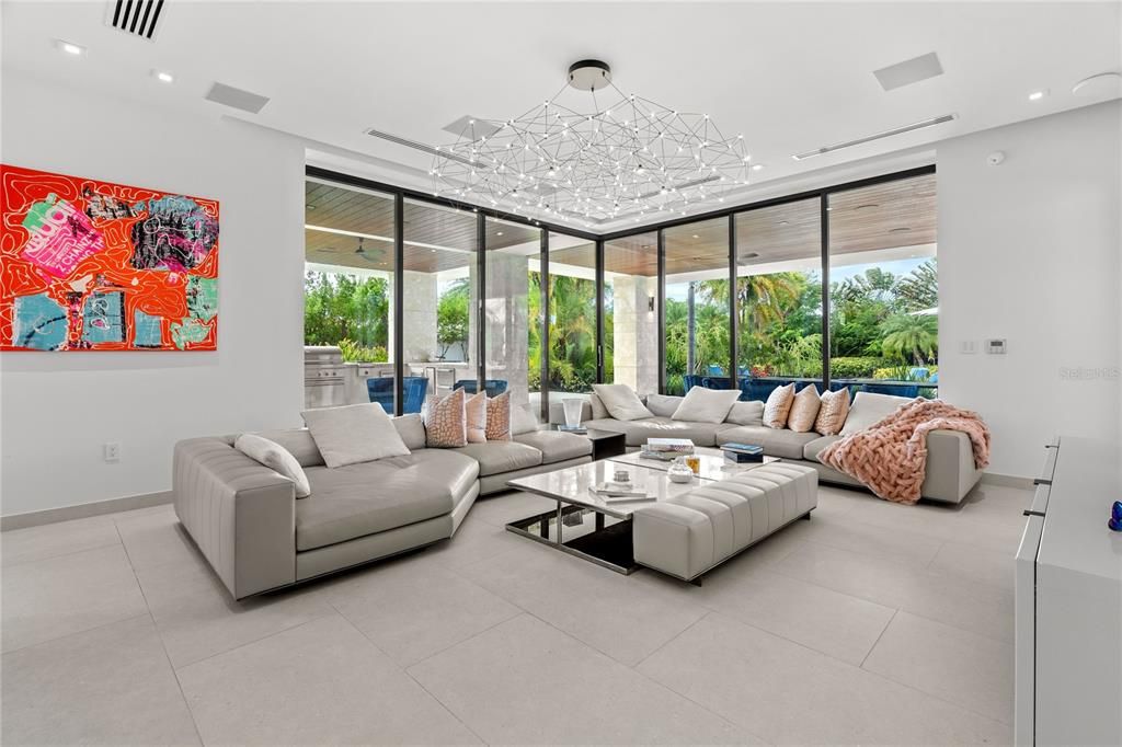 Interior, Living room, Recessed Lighting