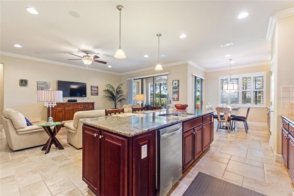 Dining room, Interior, Kitchen, Living room, Pendant Lights, Recessed Lighting
