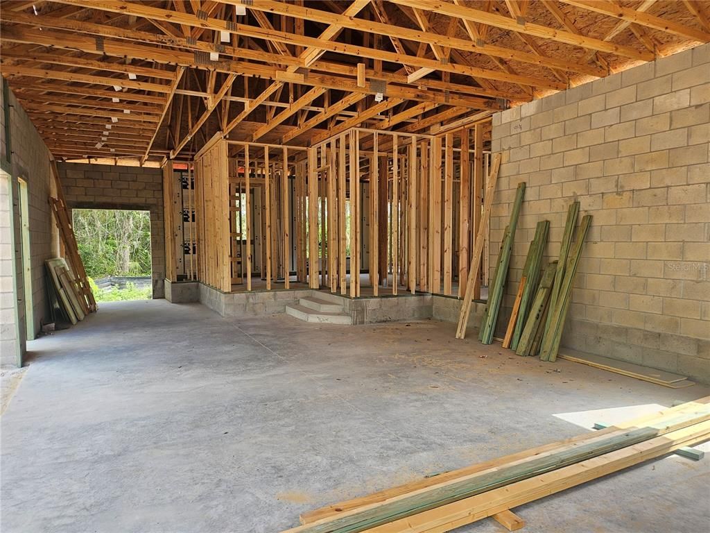 Interior, Stone Walls, Wooden Beams
