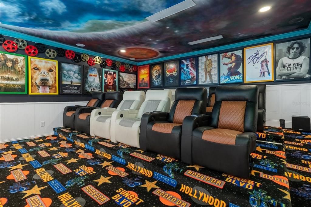 Home Theatre Room, Interior, Recessed Lighting, Theatre Room