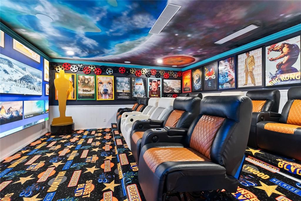 Home Theatre Room, Interior, Recessed Lighting, Theatre Room