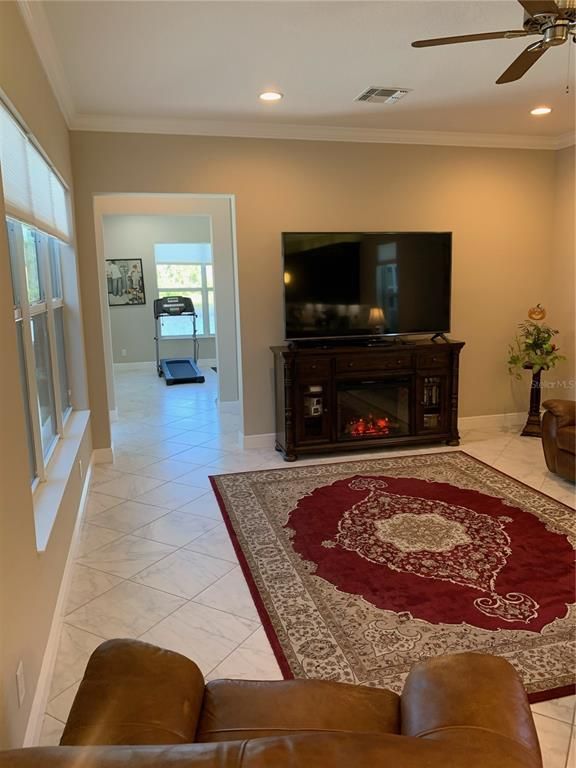 Fireplace, Interior, Marble, Recessed Lighting