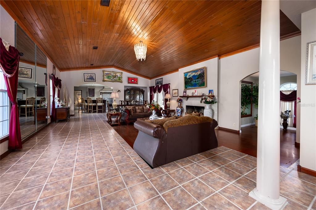 Fireplace, Interior, Living room, Wooden Ceilings, Wood Texture Flooring
