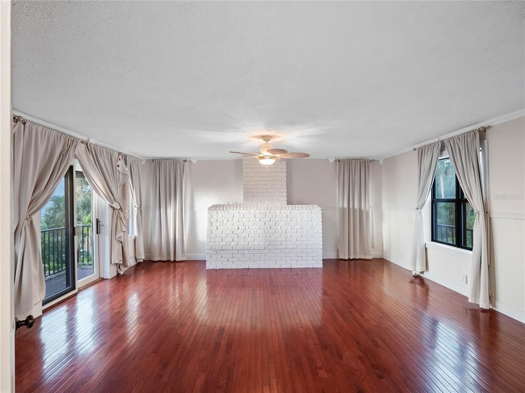 Empty room, Fireplace, Interior, Wood Texture Flooring